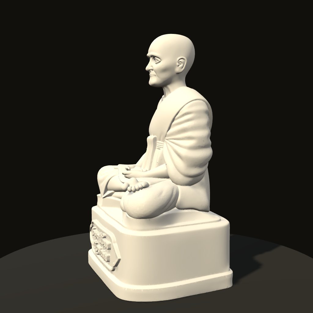 พระสงฆ์ไทย 3 แบบ 01 · ฐานจารึก · มุมข้าง solid mode