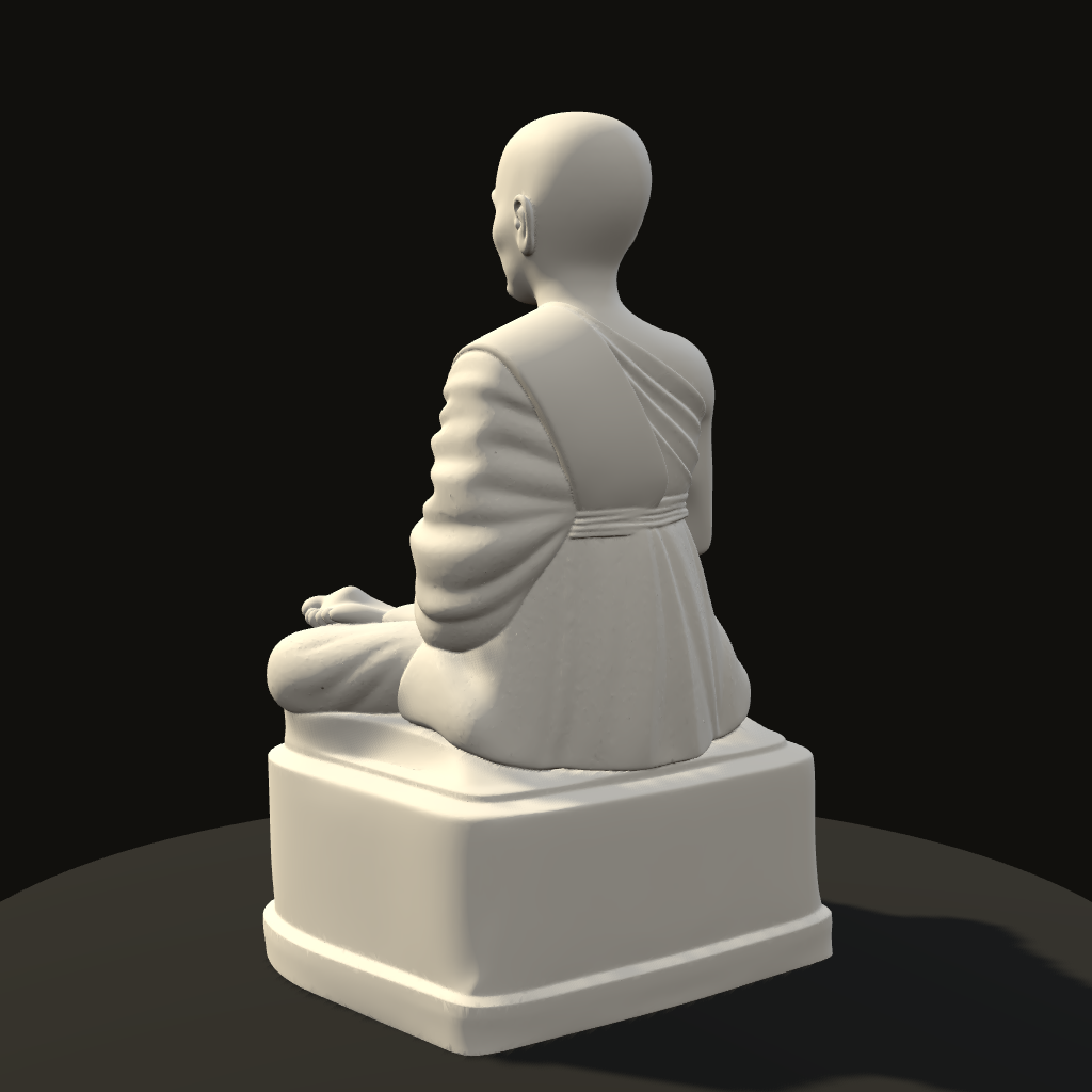พระสงฆ์ไทย 3 แบบ 01 · ฐานจารึก · ด้านหลัง solid mode