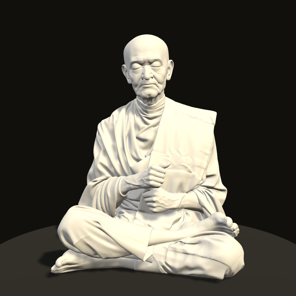 พระสงฆ์ไทย 3 แบบ 02 · จีวรครองไตร · ด้านหน้า solid mode