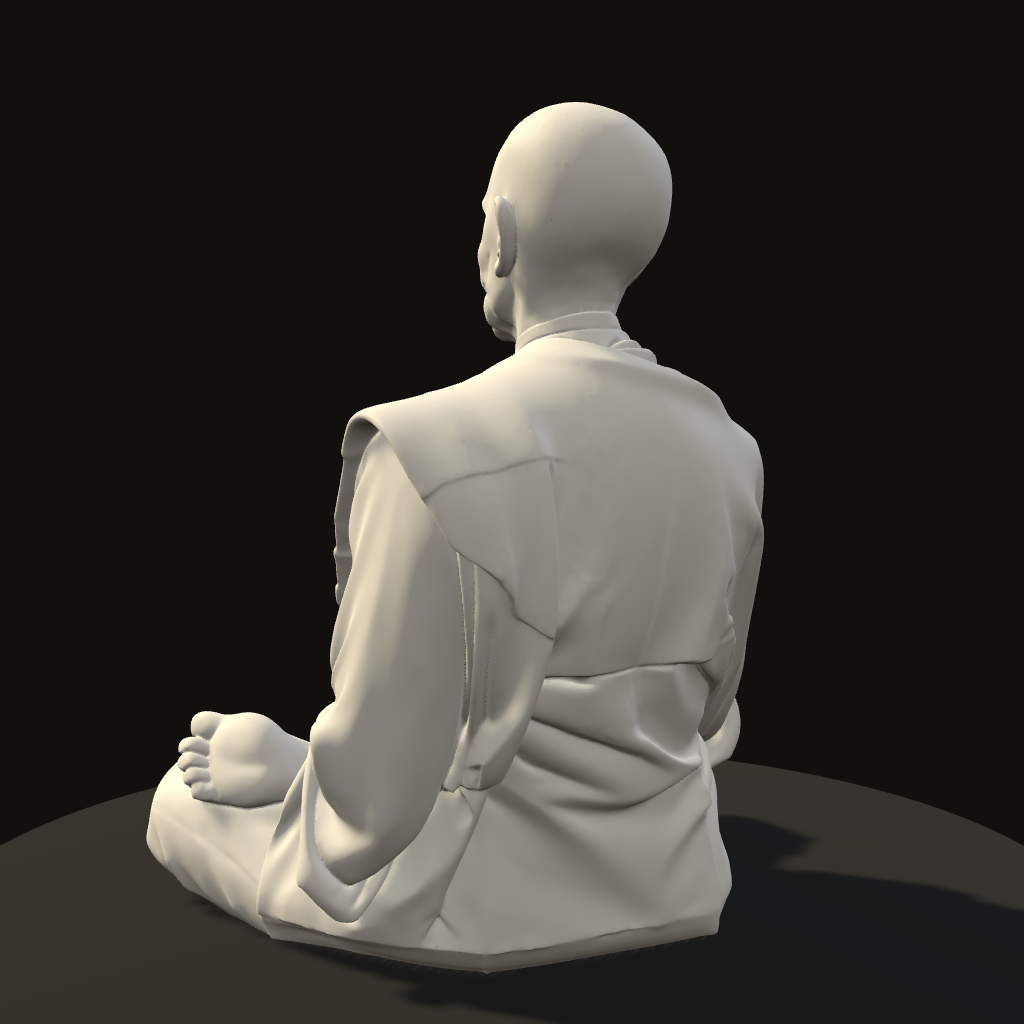 พระสงฆ์ไทย 3 แบบ 02 · จีวรครองไตร · ด้านหลัง solid mode